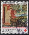 France 1994; Y&T n 2915a; 2,80F+0,60, Croix rouge, tapisserie d'Arrras