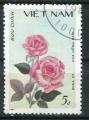 Timbre Rpublique Socialiste du VIETNAM 1987 Obl N 855  Y&T Fleurs Roses