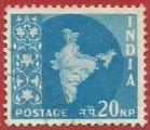 India 1958-63.- Mapa. Y&T 101. Scott 311. Michel 295.