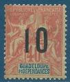 Guadeloupe N74 Colonies 40c rouge-orange surcharg 10 neuf avec charnire