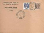 Lettre avec cachet commmoratif C.G.A. Congrs du plan agricole - Paris