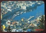 CPM neuve Norvge BERGEN Vue arienne du Port et de la Ville