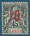 Gabon N73 Colonies 45c noir sur vert surcharg 10 neuf avec charnire