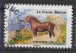 2013 FRANCE Adhesif 813 oblitr, cachet rond, cheval breton