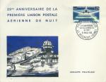Enveloppe 1er jour FDC N1418 25me anniversaire 1re liaison postale de nuit