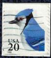 Etats Unis 1996 Oblitr Oiseau Cyanaocitta cristata Geai bleu sur fragment SU