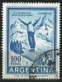 Argentine 1959; Y&T 606E; 100p bleu, saut  ski