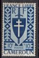 Cameroun 1941; Y&T n 250 **; 10c bleu, srie de Londres