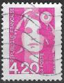 FRANCE - 1992 - Yt n 2770 - Ob - Marianne du Bicentenaire 4,20 F rose