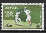 LAOS - 1988 - Yt n 881 - Ob - Jeux olympiques Soul ; escrime