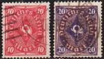 1922: Allem. Empire Y&T No. 200+201 obl. / Dt.Reich MiNr. 206+207 gest. (m216)