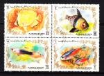 AJMAN  - Oblitrs  -  Poissons exotiques - bloc de 4 timbres