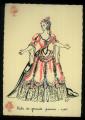 CPM neuve Illustrateur Genevive JAMES La Parisienne au XVIII me sicle Robe de grande parure 1785, Mode Haute Couture