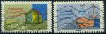 France, timbre adhsif : n 970 et 971 oblitr anne 2014