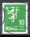 Norvge Yvert N112 Oblitr 1926 Armoiries 10 Vert