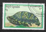 CAMBODGE - KAMPUCHEA - 1988 - Yt n 847 - Ob - Reptiles : terrapene carolina car