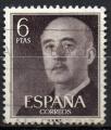 Espagne : Y.T 868 - Gnral Franco - 6pta - oblitr - anne 1955