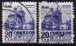 Mexique/Mexico 1950 -Archit. coloniale: cathdrale de Puebla, 2 nuances- YT 631