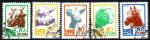 Core du Nord/North Korea 1990 - Animaux de ferme/Farm animals - 5 timbres 