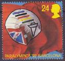 Timbre oblitr n 1622(Yvert) Grande-Bretagne 1992 - Jeux Paralympiques