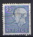Timbre SUEDE 1961 - YT 467 -  ROI Gustave VI Adolphe - dentel 3 cots