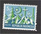 Indonesia - Scott 766 mint  reversed colour / couleur inverse