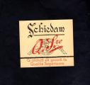 Ancienne tiquette d'alcool : Schiedam Q.S.re