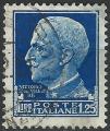Italie - 1929/30 - Yt n 234 - Ob - Victor Emmanuel III 1,25 lires bleu