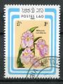 Timbre LAOS Rpublique 1985  Obl   N 647  Y&T Fleur Orchide