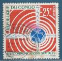 Congo N154 Communications spatiales 25F oblitr