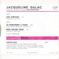 EP 45 RPM (7")  Jacqueline Dulac  "  Les chevaux  "