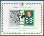 Nations Unies - Vienne Bloc N1 35me anniversaire de l'ONU oblitr