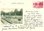 Carte postale N5 Lac du bois de Boulogne - Muse du Louvre oblitr