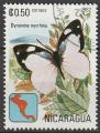 Timbre oblitr n 1180(Yvert) Nicaragua 1982 - Papillon