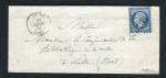 Rare lettre de Reims ( Marne 1863 ) avec un n° 14B - Cachet GC 3103