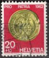 Suisse 1962; Y&T n 732, 20c + 10, archlogie, pice de monnaie, Pro Patria