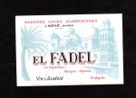 Ancienne tiquette de vin d'Algrie : El Fadel
