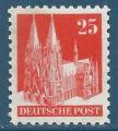 Allemagne zone anglo-amricaine N55 Cathdrale Cologne 25p rouge neuf sans gom.
