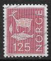 NORVEGE - 1975 - Yt n 653 - Ob - Renne ; poisson , pige ; 125o rouge