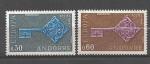 Europa 1968 Andorre Franais Yvert 188 et 189 neuf ** MNH