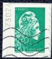 France 2018 Used Marianne l'engage d'Yseult Digan Autoadhsif LV 20g. Y&T 1598