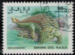 Sahara Occidental 1992 Animaux prhistoriques teints Dinosaure Ankylosaurus SU