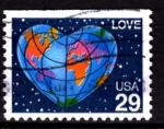 AM18 - 1991 - Yvart n 1938 - Globe en forme de coeur "LOVE"- Varit