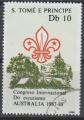SAO TOME ET PRINCIPE N 930 o Y&T 1988 congres international du Scoutisme