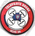 Ecusson PVC SAPEURS POMPIERS TELEPILOTE DRONE SDIS INDRE 36 