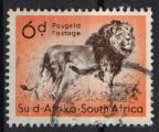Afrique du Sud 1954; Y&T n 208; 6p, faune, lion