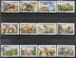 2013 FRANCE Adhesif 813-24 oblitrs, cachet rond, chevaux, complte