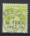 DANEMARK - 1950/52 - Yt n 336B - Ob - Srie Chiffre 12o vert jaune