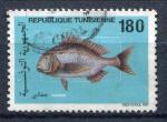 Timbre de TUNISIE  1991  Obl   N  1163    Y&T  Poisson