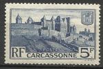 France 1938; Y&T n 392 **; 5F les remparts de Carcassonne